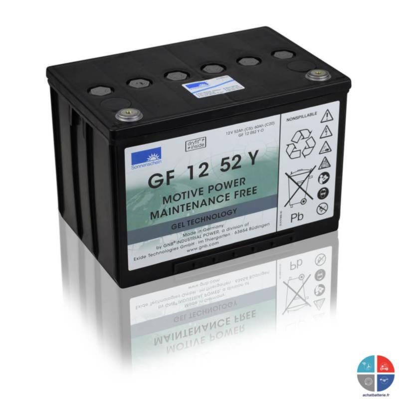 Batterie Gf12052 Yo 12v 52ah Sonnenschein Exide Gel Pour Fauteuil Roulant Handicapés électrique