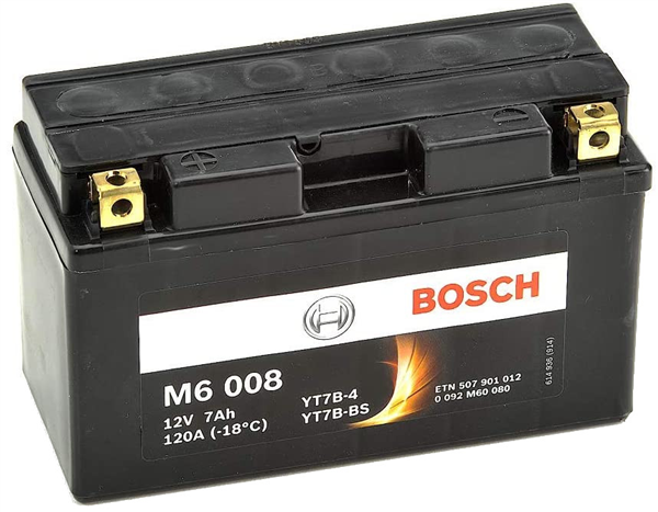 Batterie moto BOSCH M6008 AGM 12v 7ah 120A YT7B-BS / YT7B-4