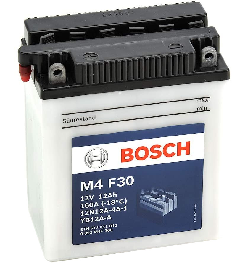 Batterie moto BOSCH M4F30 12V 12ah 160A YB12A-A / 12N12A-4A-1