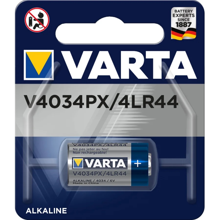 Pile V4034PX VARTA 4LR44 6V Alcaline