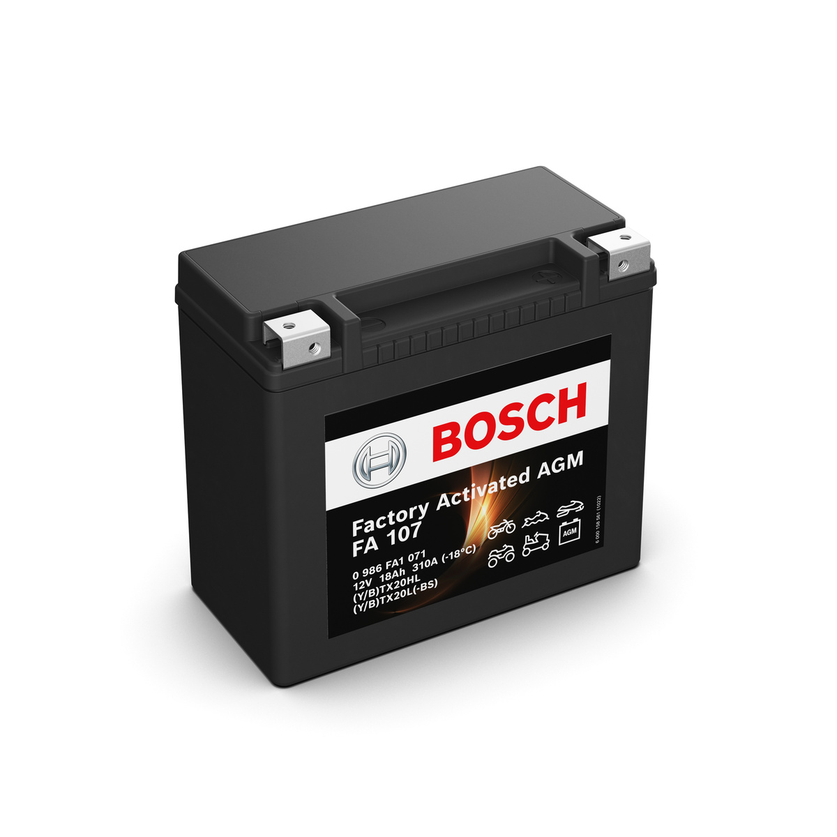 Batterie moto BOSCH FA107 AGM 12v 18ah 310A YTX20L-BS / YTX20L-4