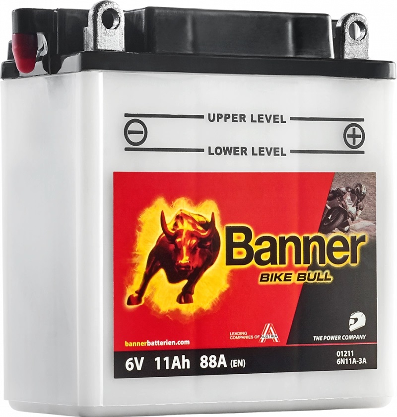 Batterie moto BANNER 6N11A-3A 6v 11ah 88A 01211