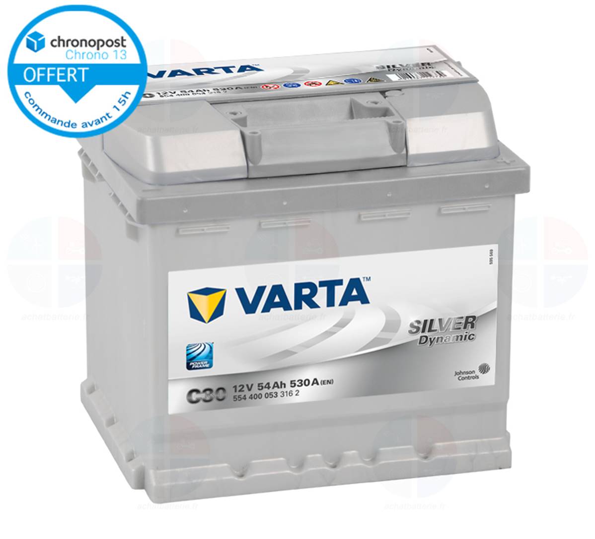 Batterie auto C30 12V 54Ah/530 VARTA SILVER DYNAMIC haut de gamme pour  véhicules exigeants