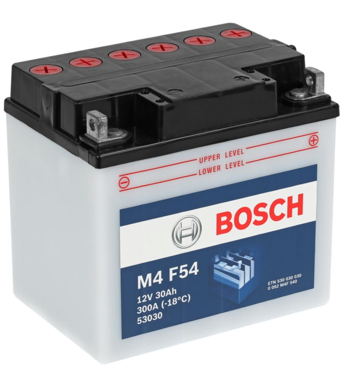 Batterie moto BOSCH M4F54 12V 30Ah 180A 53030, batterie pour moto, quad