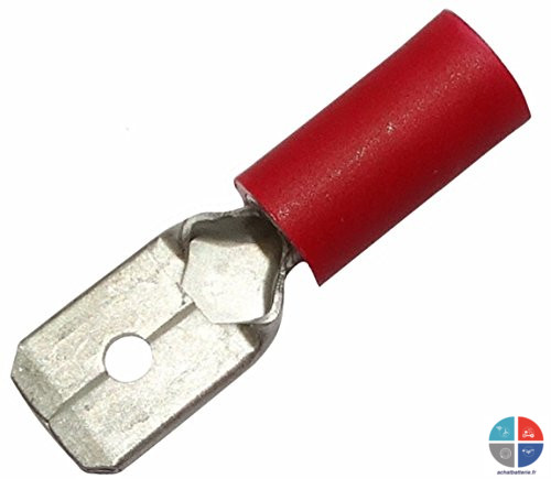 Cosse mâle rouge 6.3mm pour 1.5mm²