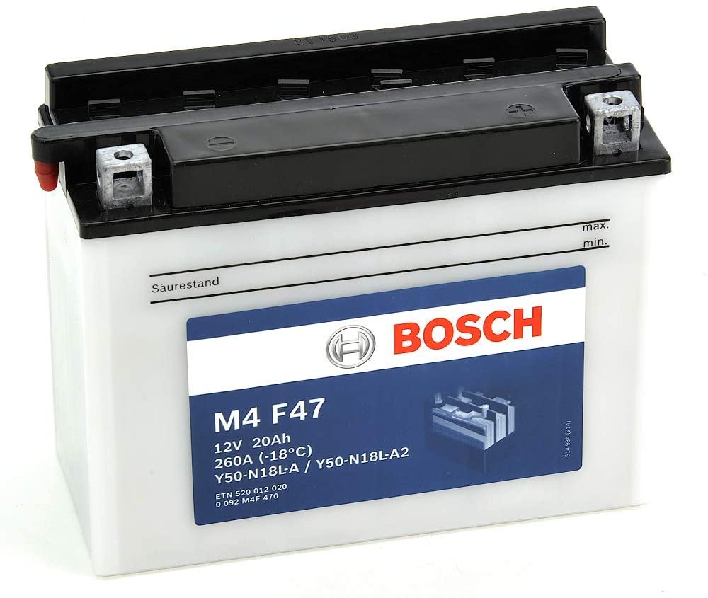 Batterie moto BOSCH M4F47 12v 20ah 260A 12N18-3A Y50-N18L-A/A2