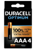 Piles LR03 X 4 Duracell OPTIMUM AAA 1.5V Alcaline