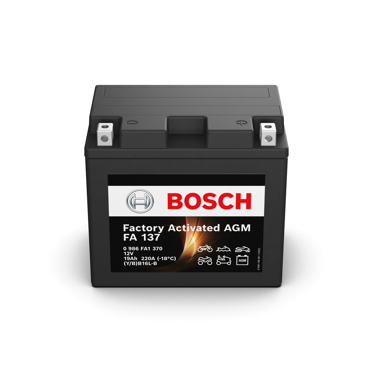 Batterie moto BOSCH FA137 AGM 12V 19ah 220A YB16L-B