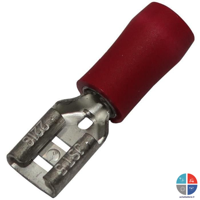Cosse femelle plate rouge 6.3mm pour 1.5mm²