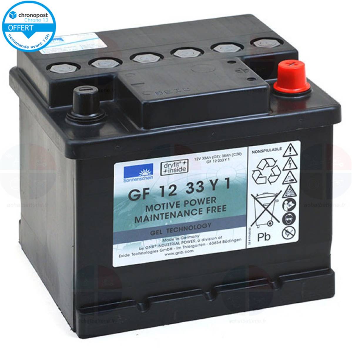 Green Cell® Batterie AGM 12V 90Ah accumulateur pour tondeuse
