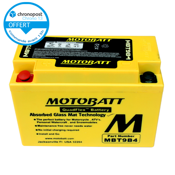 Batterie MBT9B4 12v 9ah 115A Motobatt YT9B-BS YT9B4