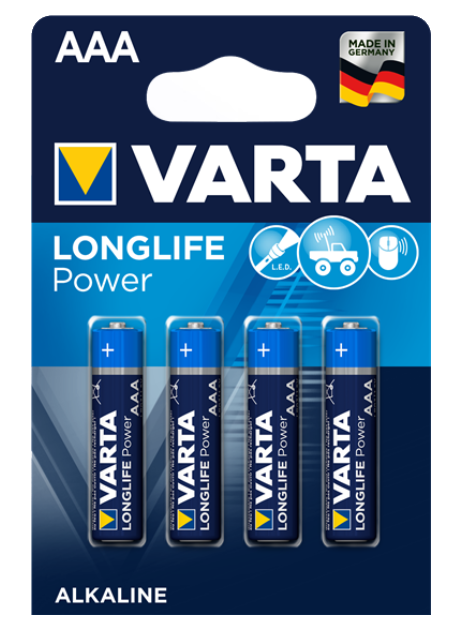 Piles LR03 X 4 VARTA LONGLIFE POWER AAA 1.5V Alcaline