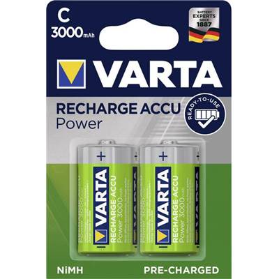 Piles Rechargeables / Accus - HR14 / C VARTA POWER 1.2V 3000mAh (x2) Nimh