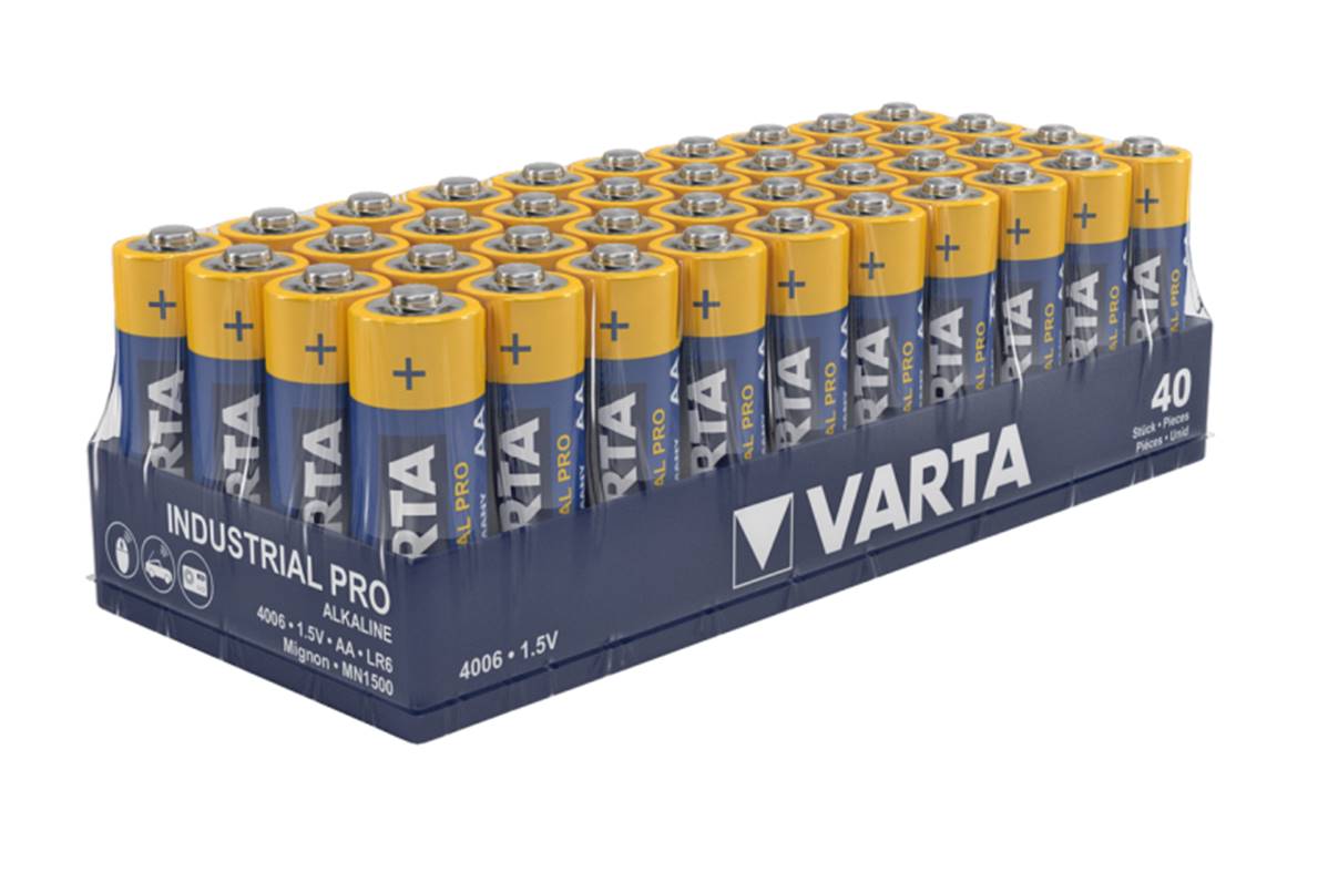 Piles LR6 INDUSTRIAL PACK 40 Piles Varta AA 1.5V Al, Varta fabrique une  gamme complète de piles alca