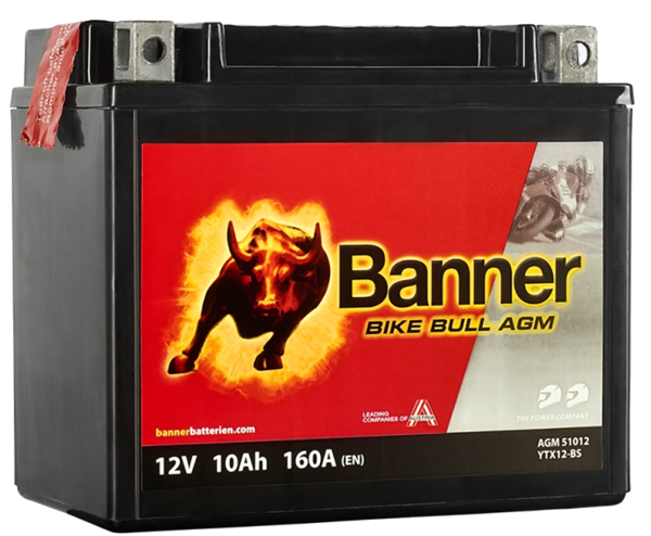 Batterie moto BANNER AGM YTX12-BS 12v 10ah 160A 51012