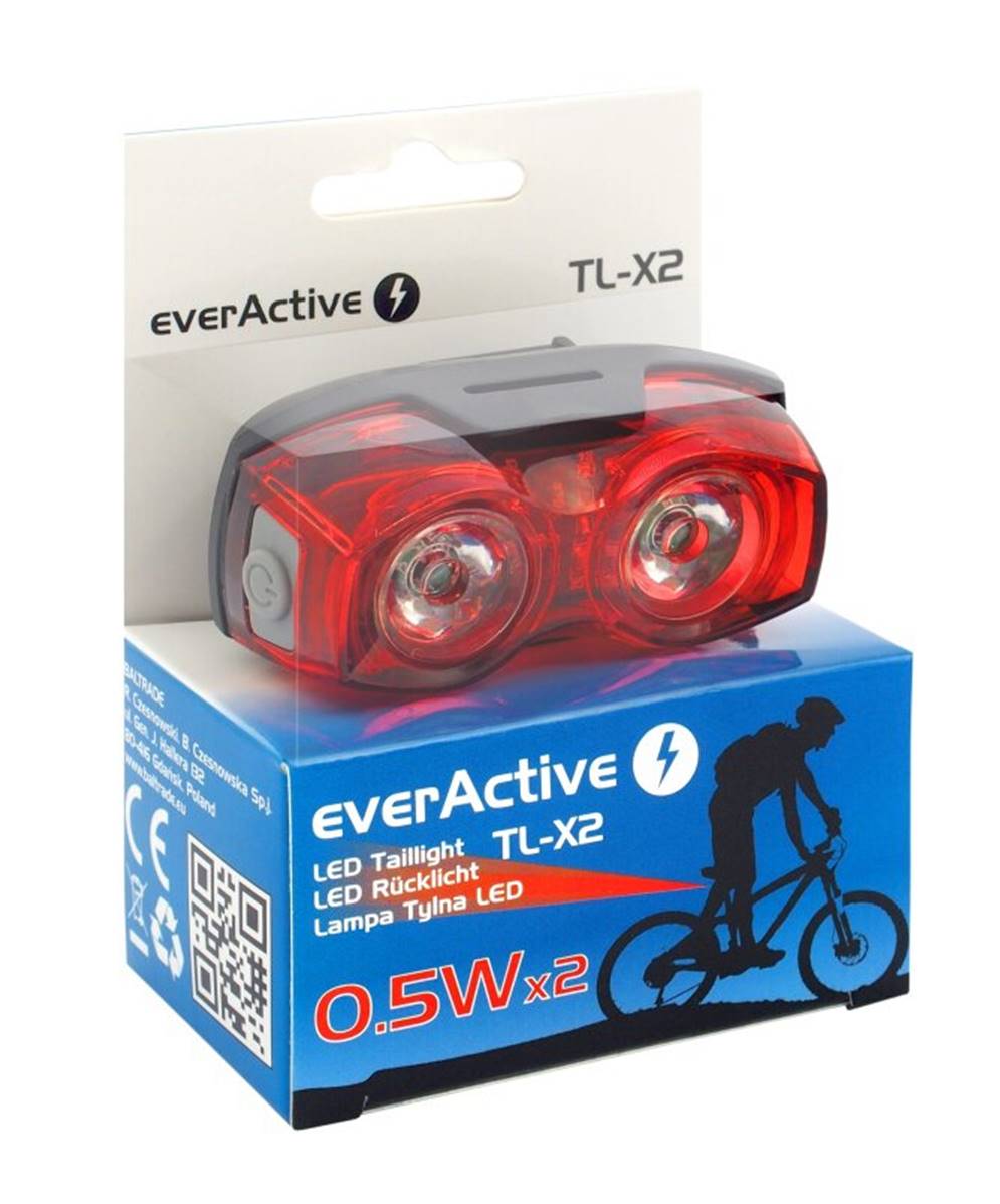Éclairage Rouge LED Vélo EVERACTIVE Arrière - Achatbatterie