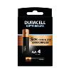 Piles LR06 X 4 Duracell OPTIMUM AA 1.5V Alcaline