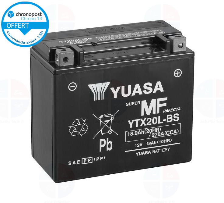 Batterie moto YTX20L-BS 12V 18Ah 270A YUASA