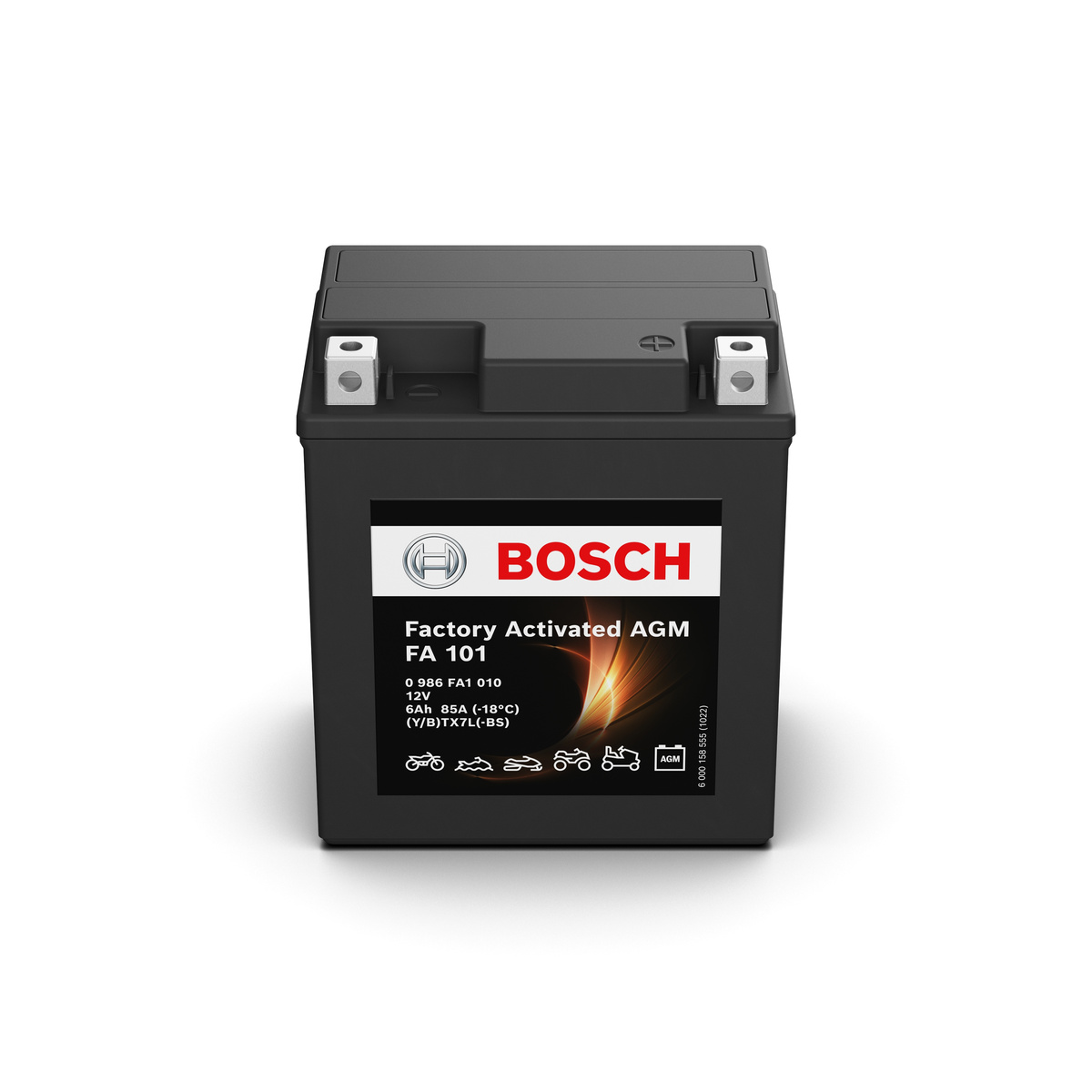 Batterie moto BOSCH FA101 AGM 12v 6ah 100A YTX7L-BS / YTX7L-4