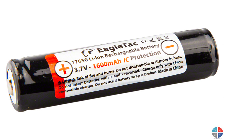 ACCU LITHIUM 1600mAh 3.7V 17650 EAGLETAC avec protection