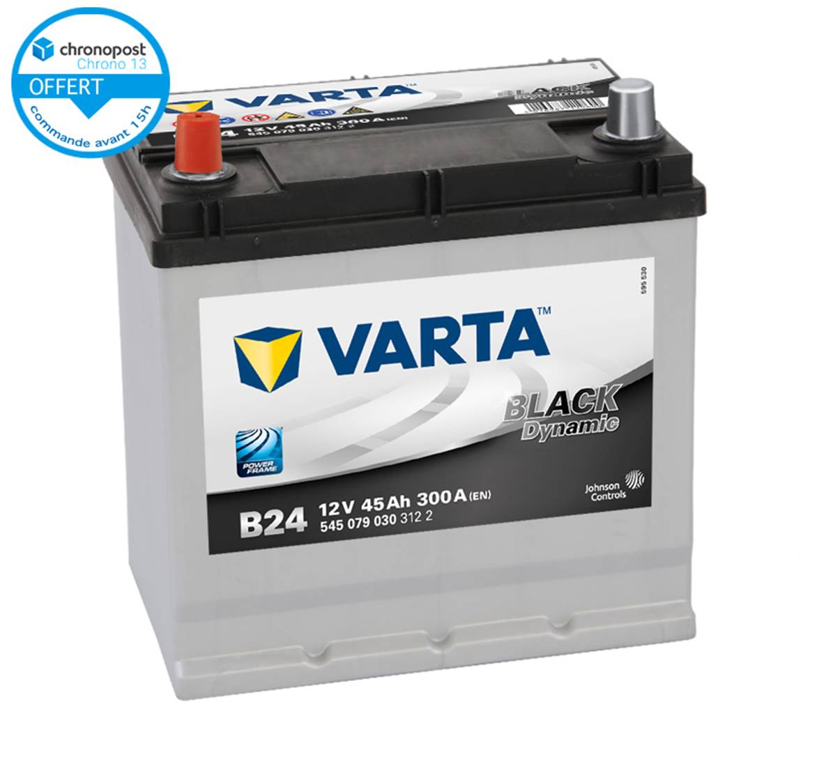 Batterie auto B24 12V 45ah/300A VARTA Black dynamic, batterie de démarrage  auto, VL, Voiture