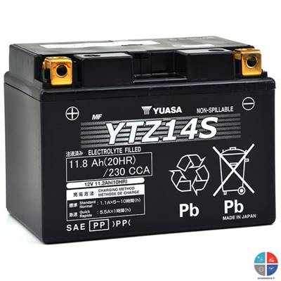 Batterie moto YTZ14S 12v 11.2ah 230A YUASA