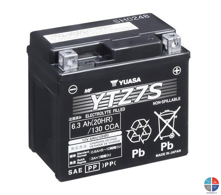 Batterie moto YTZ7S 12v 6ah 130A YUASA