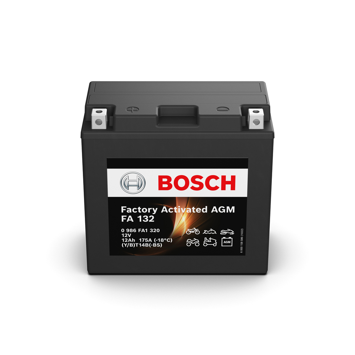 Batterie moto BOSCH FA132 AGM 12V 12ah 175A YT14B-BS / YT14B-4