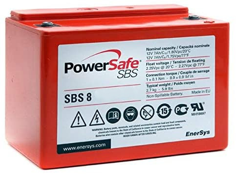 Batterie 12v 7Ah (C10) 8ah (C20) 100A PowerSafe SBS 8, batterie pur plomb AGM