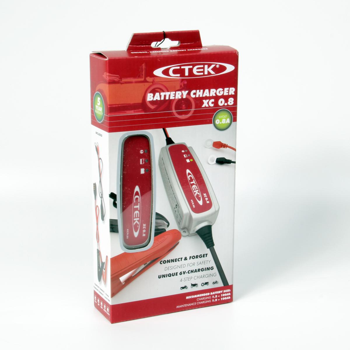 Chargeur de batterie CTEK 6V XC0.8 0.8A,Charge 6 v parfaite pour les voitures et vélomoteurs anciens