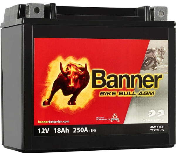 Batterie Moto BANNER AGM YTX20L-BS 12v 18ah 250A 51821