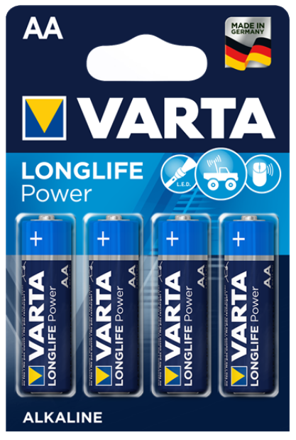 Piles LR06 X 4 VARTA LONGLIFE POWER AA 1.5V Alcaline