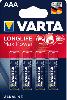 Piles LR03 X 4 VARTA LONGLIFE MAX POWER AAA 1.5V Alcaline