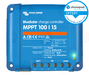 Régulateur Solaire VICTRON BlueSolar MPPT100/15 12v/24v 15A SCC010015200R