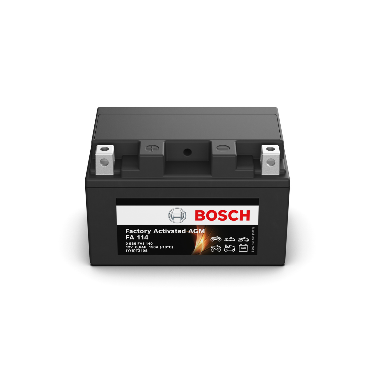 Batterie moto BOSCH FA114 AGM 12v 8.6ah 150A YTZ10S / TTZ10S-4 / TTZ10S-BS