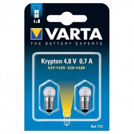 Ampoule Krypton 4.8v 0.70 Ah x2 VARTA ref 712