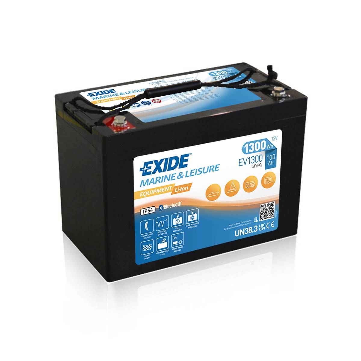 Batterie 12v 100ah LiFePO4 Exide EV1300, batterie décharge lente