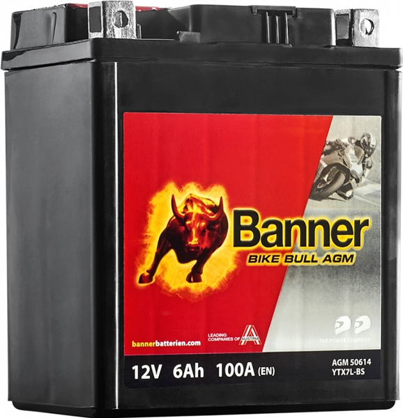 Batterie moto BANNER AGM YTX7L-BS 12v 6Ah 100A 50614