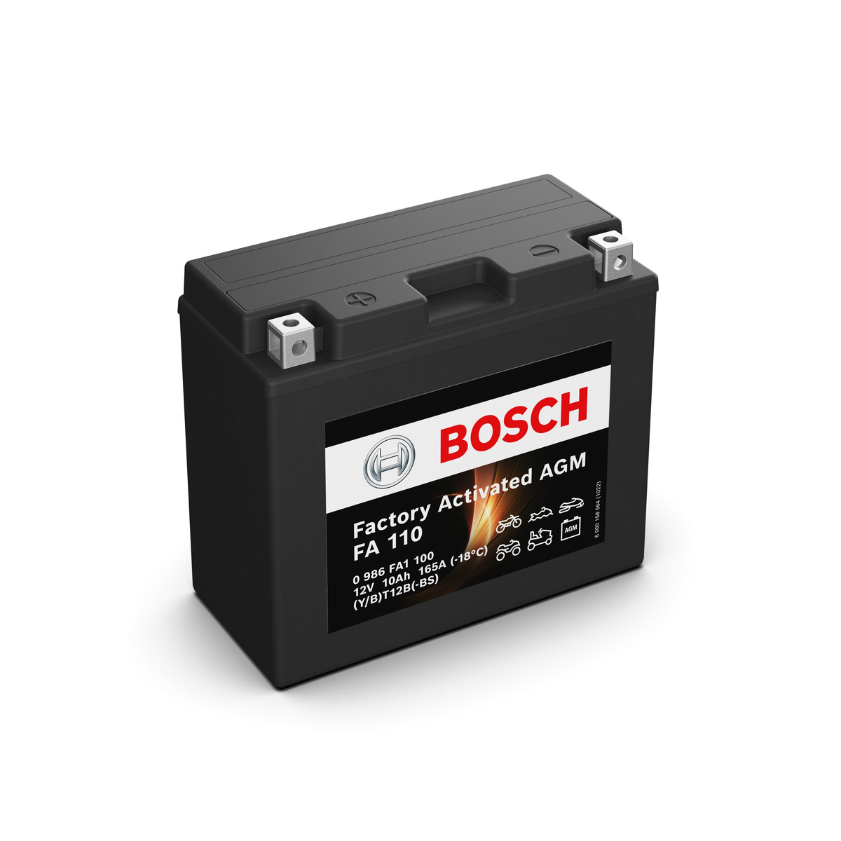 Batterie moto BOSCH FA110 AGM 12V 10ah 165A YT12B-BS / YT12B-4